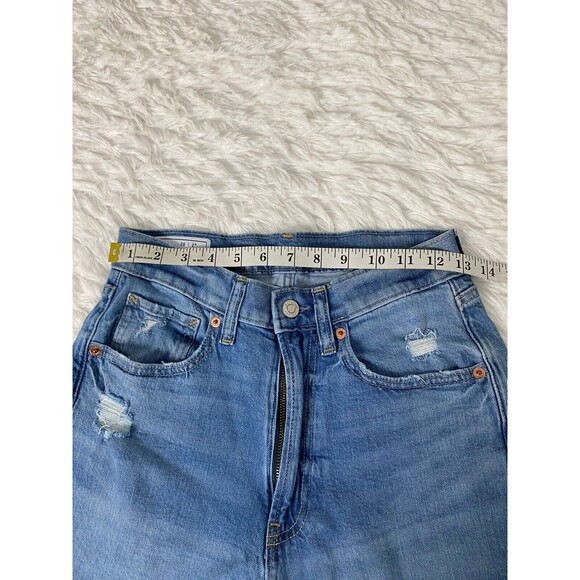 GAP Loose Fit High Rise Jeans Women's Size 26 2P Blue Distressed - Picture 3 of 15